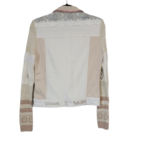 Desigual White Jean And Knit Jacket - Picture 5 of 8